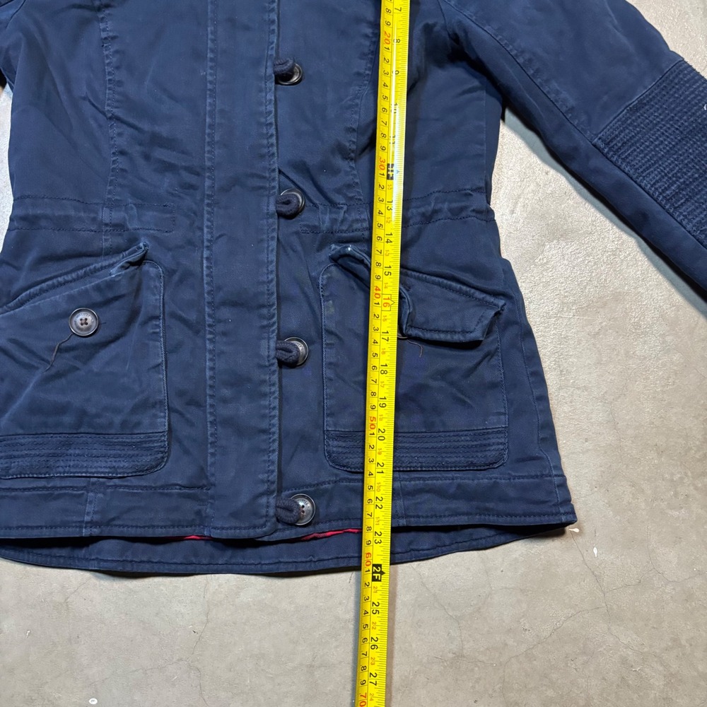 Hollister Navy Sherpa Lined Hooded Utility Jacket XS Plaid Flannel Y2K - Picture 7 of 7